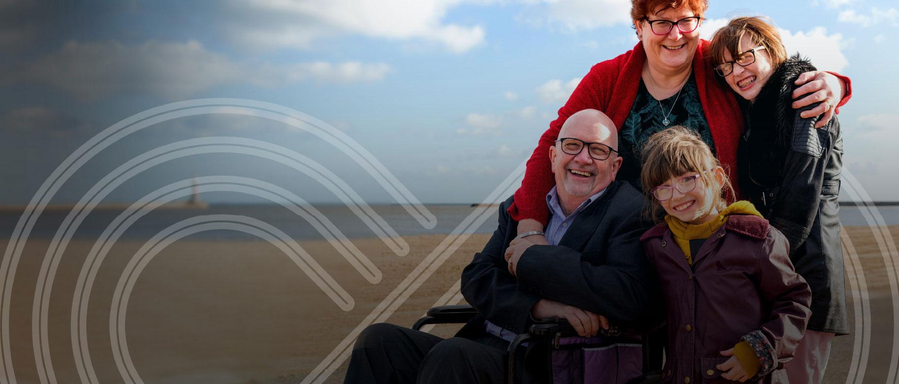 a family on the beach