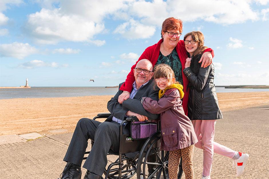 a family at the beach